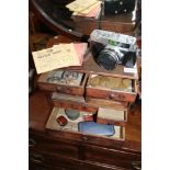 A SMALL SELECTION OF GENTLEMAN'S COLLECTABLES to include; Oriental table cabinet, medals, and a