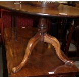 A 19TH CENTURY MAHOGANY LARGE SIZE PEMBROKE DESIGN TABLE, the leaves canted to form an octagonal
