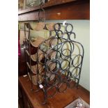 TWO METAL TABLE TOP WINE RACKS