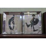 TWO TYPICAL ART DECO DRESSED LADIES designed by 'Erte', having marginal mirrored frames