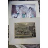 TWO MOUNTED UNFRAMED PRINTS to include a signed William Russell Flint limited edition, together with