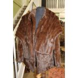 A LADY'S MINK SHOULDER WRAP together with a short jacket, one bearing the label 'Harrison's of