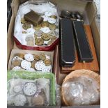 A LARGE BOX OF WATCH PARTS, WRIST AND FOB WATCHES etc.