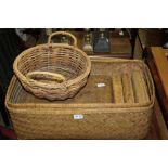 A SELECTION OF DECORATIVE & USEFUL WOVEN BASKETS