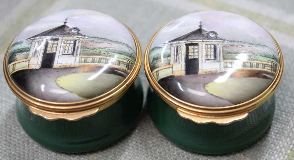 A COLLECTION OF ENGLISH ENAMELLED LIDDED POTS - Image 5 of 8