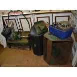 A LARGE PETROL DRIVEN RANSOMES 24 LAWNMOWER and a selection of accessories and spare parts