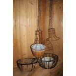 A SELECTION OF HANGING GARDEN BASKET PLANTERS