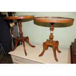 A NEAR PAIR OF YEW WOOD OCCASIONAL TABLES