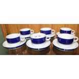 A SET OF SIX LIMITED AVAILABILITY COFFEE CUPS AND SAUCERS made in Germany, produced exclusively