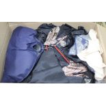 A LARGE BOX CONTAINING LADY'S DESIGNERESQUE CLOTHING