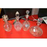 FOUR QUALITY DECANTERS & STOPPERS