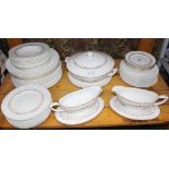 AN EXTENSIVE ROYAL WORCESTER UNFINISHED GOLD CHANTILLY PATTERNED PART DINNER SERVICE