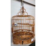 A SMALL SIZED BAMBOO BIRDCAGE