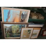 A GOOD SELECTION OF DECORATIVE PICTURES & PRINTS to include numerous original artworks