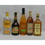 A SELECTION OF SPIRITS & LIQUEURS; Gordon's London Dry Gin, 1 x 70cl bottle Amaretto, 1 x 70cl