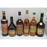 A SELECTION OF SPIRITS & LIQUEURS; Three Barrel Brandy x 1 litre Vieux Garson XO Brandy, 1 bottle