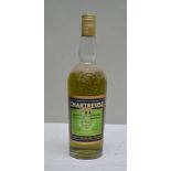 CHARTREUSE GREEN LIQUEUR, 96 degrees proof, 1960's bottling, 1 x 24 fl.oz. bottle with embossed