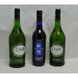 CROFT ORIGINAL Sherry, 2 x litre bottles HARVEYS BRISTOL CREAM, 1 bottle (3)