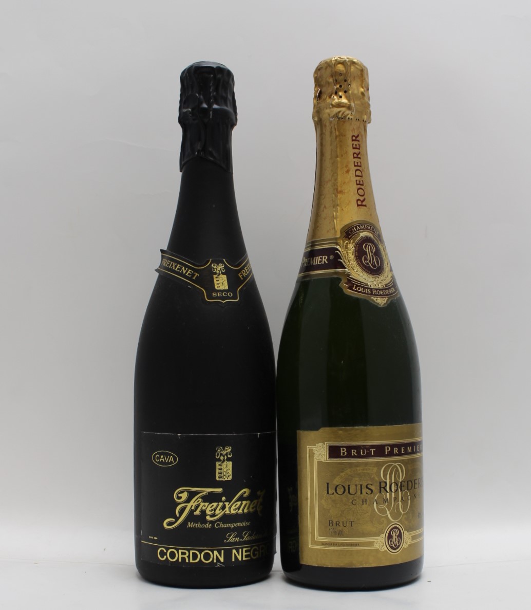 LOUIS ROEDERER NV champagne, 1 bottle FREIXENET NV sparkling, 1 bottle