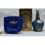 CHIVAS ROYAL SALUTE Blended Scotch Whisky, aged 21 years, 70% proof, 26 2/3 fl.oz. in ceramic flask,