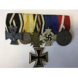 A medal group of five First and Second World War German medals to include the 1914 Iron Cross,