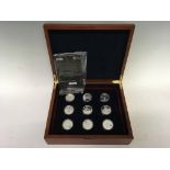 A Royal Mint 2008 nine-coin £5 silver proof RAF aircraft collection in box.