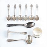 A collection of hallmarked silverware, to include a boxed set of six Victorian teaspoons, together