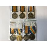 A group of seven First World War medals to include three War Medals and two War and Victory medal