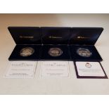 A group of three Westminster 5oz silver medals dated 2010-2012.