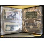 A box containing a quantity of world bank notes to include GB.