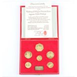 A boxed 22ct yellow gold six coin set commemorating the wedding of HRH Princess Anne to Captain Mark
