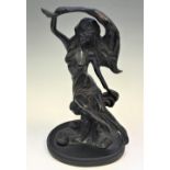 A bronze figurine of nymph, height 32cm.