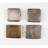 A collection of three hallmarked silver cigarette cases, all featuring machined engraving and