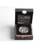 A boxed 2011 silver proof £5 coin in commemoration of the Countdown to London 2012.