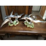 Two pairs of Art Deco H. Bequet Quaregnon Belgian bird figurines.