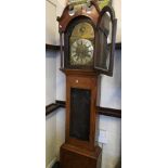 An oak silvered and brass faced J. Salter long cased clock.