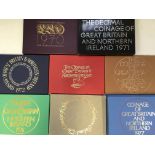 Eleven proof sets of Royal Mint coinage of Great Britain and Northern Ireland dated 1970, 1971 (x2),