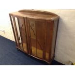 *A walnut glazed front display cabinet with two glass shelves. IMPORTANT: Online viewing and bidding