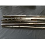 Eight Solomon Islands spears, one with barbs, some woven, some broken at ends. IMPORTANT: Online