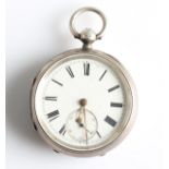 A Victorian silver J. Harris & Sons, London and Manchester, open face key wind pocket watch, the