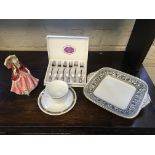 A Noritaké part tea service including cups and saucers, Paragon ‘Lady Patricia’ figurine, two set of