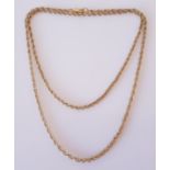A hallmarked 9ct yellow gold fancy link chain, length approx. 24". IMPORTANT: Online viewing and