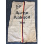 A German postal bag. Deutsche Bundespost (West), approximately 117cm x 73cm. IMPORTANT: Online