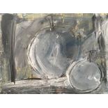 GEORGE HOLT (1924-2005). Framed, signed verso, dated 1988 and titled ‘Two Grey Fruits’, acrylic on