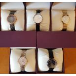 *Five boxed Accurist wrist watches, numbered 8163, 8147, 8160, 8103 and 8181. IMPORTANT: Online