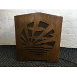 An Art Deco PYE ‘Rising Sun’ walnut cased radio. IMPORTANT: Online viewing and bidding only. No in
