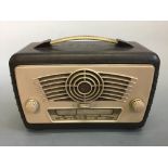 An Ultra Twin cream and brown Bakelite radio. IMPORTANT: Online viewing and bidding only. No in