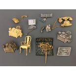 Nine Jonette Jewelry Company pin brooches, with two pin badges, including offices, agent of the