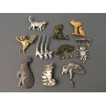 Ten Jonette Jewelry cat pin brooches. IMPORTANT: Online viewing and bidding only. No in person