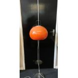 Harvey Guzzini Lucerna floor lamp with orange shade. IMPORTANT: Online viewing and bidding only.